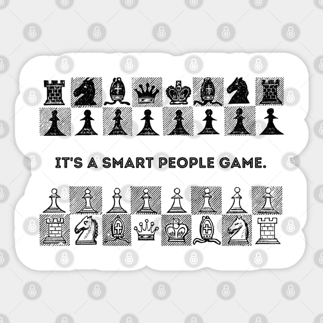 Chess for Smart People - Black Sticker by Chessfluencer